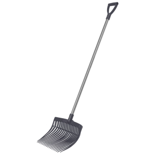 Pferdedunggabel V-Fork schwarz, 40x31cm Polycarbonat, mit Stiel