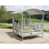 Viereckraufe mit Palisaden- Freßgitter 2 x 2m