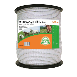 Elektroseil 500m weiß 6mm 6 x 0.20 Niro