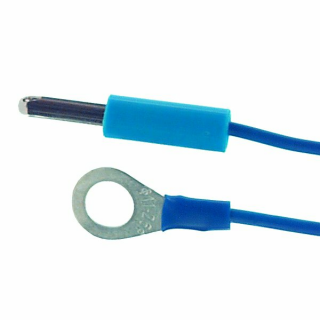 Erdanschlusskabel blau Öse/Stecker