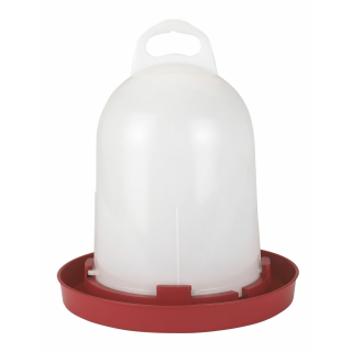 Kunststoff-Tränke weiß/rot, für Küken  u. Hühner, 5,5 l, Kunststoff