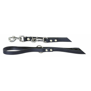 MEXICA Führleine schwarz 12 mm, 200 cm genietet