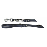 MEXICA Führleine schwarz 12 mm, 200 cm genietet