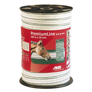 Band Prem.Line, 200m, 20mm, weiß/grün, 3x0,2 Niro,3x0,2 Cu