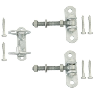 Montageset für Weidetor 2 x Scharnier 1 x Verriegelung