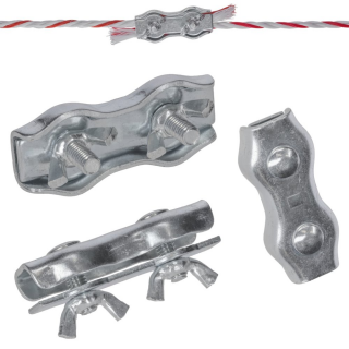 Seilverbinder Edelstahl für Elektroseil 4-8mm, 10 Stück, mit Flügelmuttern