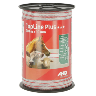 Band TopLine Plus, 200m, 10mm, weiß/rot, 4 x 0,3mm TriCOND