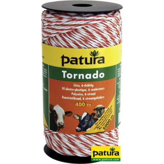 Tornado Litze, 400 m Rolle, weiss-orange 5 Niro 0,20 mm, 1 Cu 0,30 mm
