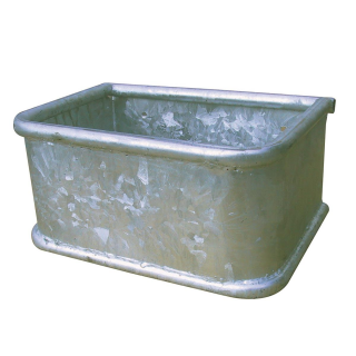 Rechtecktrog Metall mit Rohrrahmen, ca. 48 x 35 x 24 cm