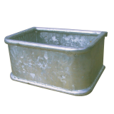 Rechtecktrog Metall mit Rohrrahmen, ca. 48 x 35 x 24 cm