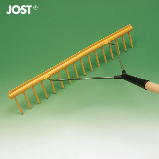 Kunststoffrechen, 16 Zinken einfach, 64cm, mit Egalisierkante