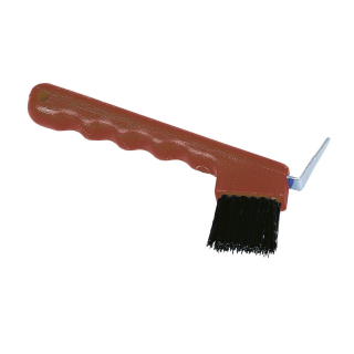 Hufkratzer mit Bürste  rot