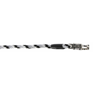 Führstrick Mustang Panikhaken silber/schwarz/weiß