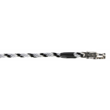Führstrick Mustang Panikhaken silber/schwarz/weiß