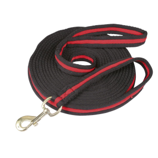 Longierleine Softlonge 8m, schwarz/rot