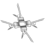 Litzclip Litzen-Kreuzverbinder 3mm, Edelstahl, 5 Stück