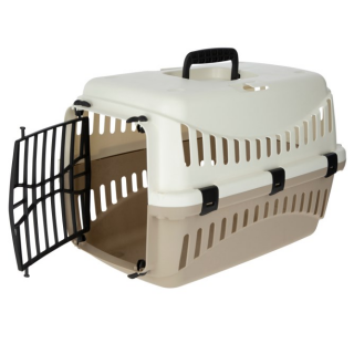 Transportbox Expedion mit Kunststofftür, 45x30,5x30cm, Taupe/Creme