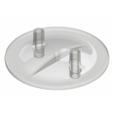 Melkeimerdeckel flach 16x20mm transparent, 2 Stutzen