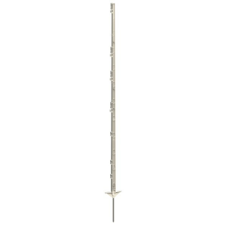40 Stück Vollkunststoffpfahl m. Stahlsp 156 cm, Doppeltritt, weiß