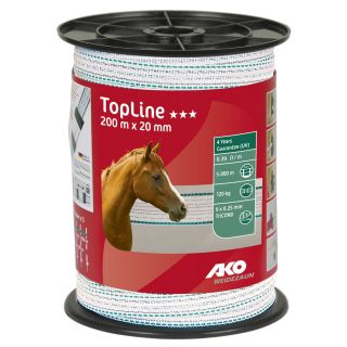 Band TopLine, 200m, 20mm, weiß/petrol, 6x0,25mm TRICOND