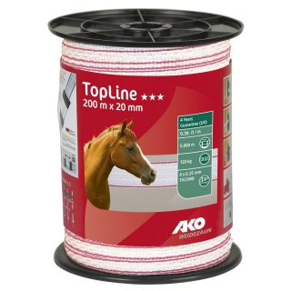 Band TopLine, 200m, 20mm, weiß/pink, 6x0,25mm TRICOND