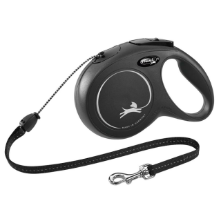 Flexi Leine CLASSIC M, 8 m, Seil, bis 20kg schwarz