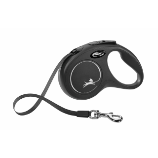 Flexi Leine CLASSIC S, 5 m, Gurt, bis 15kg schwarz