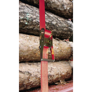 Ratschenzurrgurt 2-teilig, rot 50mm/8m, 5000kg Ösenhaken