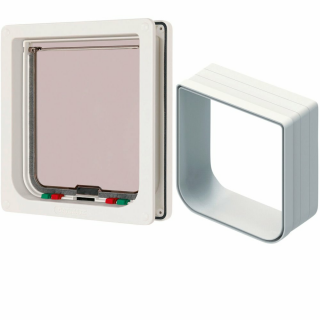 Cat Mate® 4-Wege Katzentüre, weiß, 165 x 174 mm, mit Tunnel 50 mm