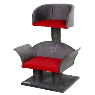 Kratzbaum LONGUE Deluxe, grau/rot Höhe: 70 cm