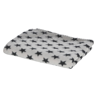 Fleece-Hundedecke Stella, 140cm x 100cm, grau mit Sternmotiv