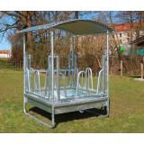 Viereckraufe Hobby, 8 Fressplätze, m. Palisadengitter