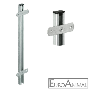PITZL® Zaunsäule mit C-Profil 50x30x15x3; fvz.; zum Einbetonieren, Höhe 800mm