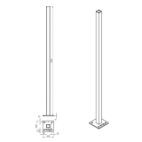 PITZL® Balkonsäule mit Quadratrohr 30x30x2;...