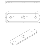 PITZL® Durchgangslasche Alu für C-Profil, 160 x...