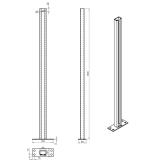 PITZL® Zaunsäule mit C-Profil 50x30x15x3; fvz.;...