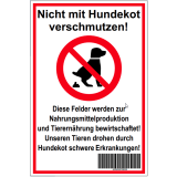 5 Stück Warnschild "Nicht mit Hundekot...
