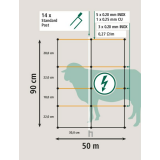 TITAN LIGHT Schafnetz 50m Höhe: 90cm - Doppelspitz