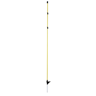 10 Stück Fiberglaspfahl 152cm, oval 10x8mm, mit Metall-Nagel, Trittfuß und 3 Isolatoren