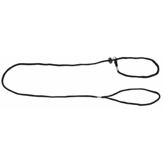 Vorführleine schwarz, Nylon mit Halsung, 6mm x 125cm