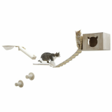 Katzen-Kletterwand Anden 8-teilig, natur/weiß