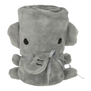 Welpendecke Elefant, grau, 72x51cm