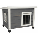Katzenhaus Rustica 57x45x43cm (weiß/grau)