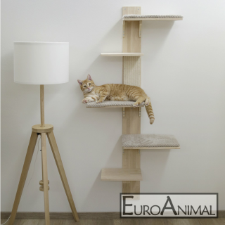 Wandkratzbaum Timber für  Katzen, natur/grau