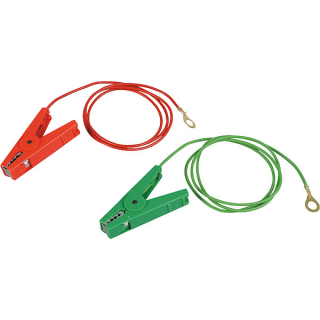 Zaun- und Erdkabelset (rot/grün) , mit 2 Klemmen u. 8 mm Ringösen
