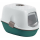 FURBA TOP M Katzentoilette weiß/english green  mit Haube und Reinigungssieb, 59x39x40cm
