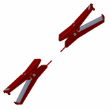 Zaunverbindungskabel mit 2 Krokodilklemmen 40mm, rot,...