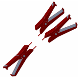 Zaunverbindungskabel mit 3 Krokodilklemmen 40mm, rot,...