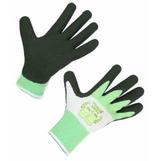 Kinderhandschuh SPROUT grün/weiß 5-8 Jahre, latexbeschichtet