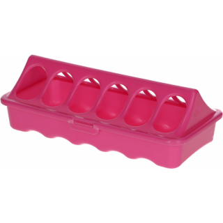 Futtertrog Kunststoff pink für Küken, 20 x 9cm